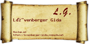 Lövenberger Gida névjegykártya